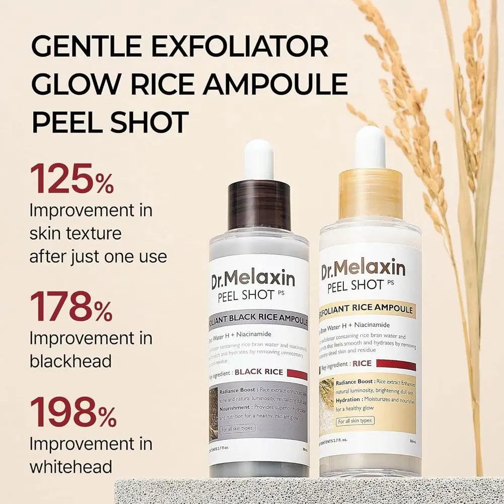 80Ml Peel Shot Glow White Rice Peeling Ampoule Exfoliating Serum for Brighter Skin Cornish Beauty Essentials Balance Soothe Skin
